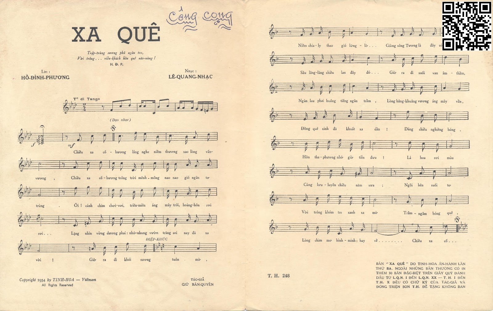 Page 2 of Sheet music PDF Xa quê - Lê Quang Nhạc