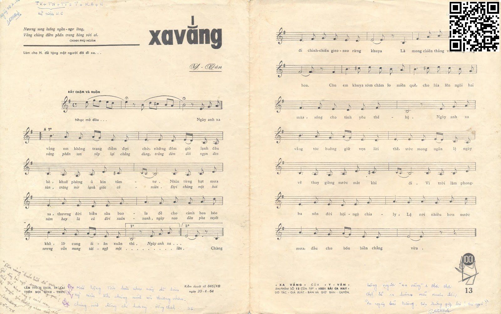 Page 2 of Sheet music PDF Xa vắng - Y Vân