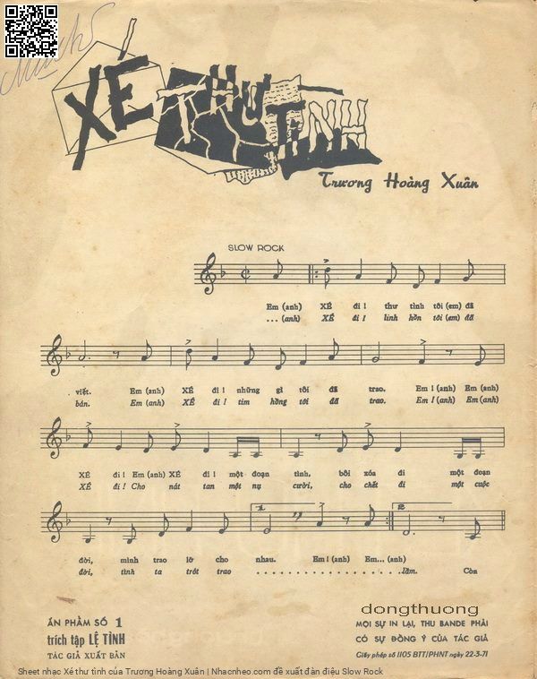 Page 2 of Sheet music PDF Xé thư tình - Trương Hoàng Xuân