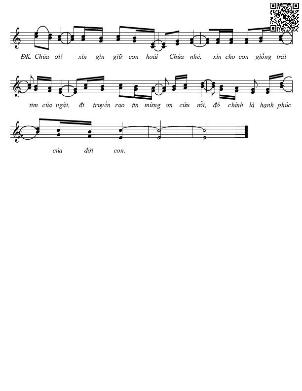 Page 2 of Sheet music PDF Xin cho con giống trái tim Ngài - Phạm Nhật JEB