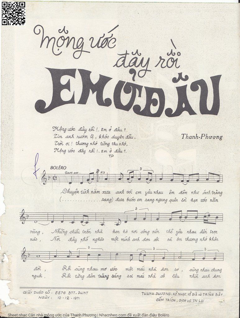 Page 2 of Sheet music PDF Căn nhà mộng ước - Thanh Phương