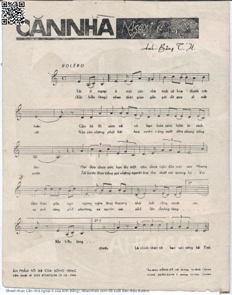 Page 2 of Sheet music PDF Căn nhà ngoại ô - Anh Bằng