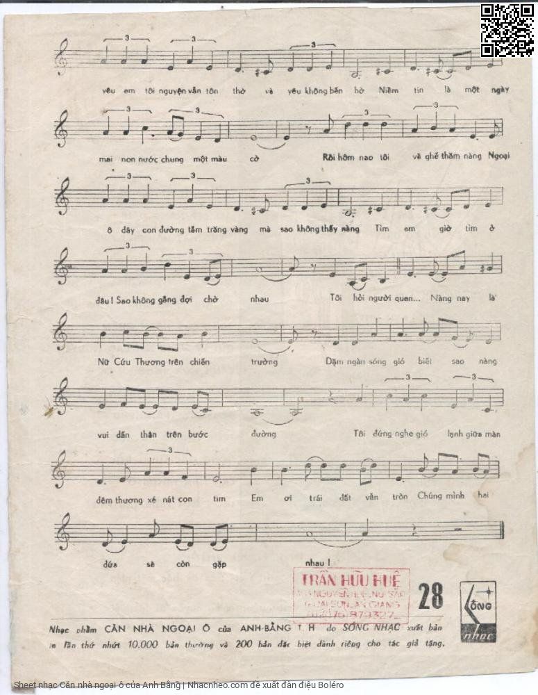Page 3 of Sheet music PDF Căn nhà ngoại ô - Anh Bằng