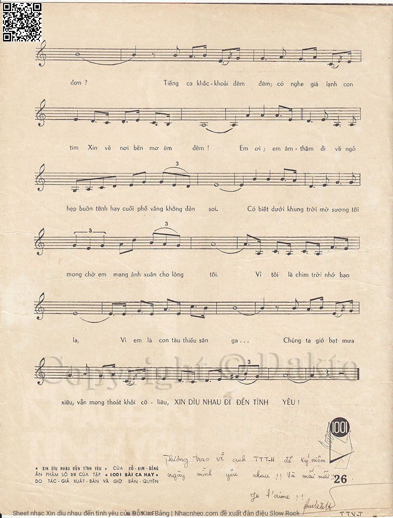 Page 3 of Sheet music PDF Xin dìu nhau đến tình yêu - Đỗ Kim Bảng