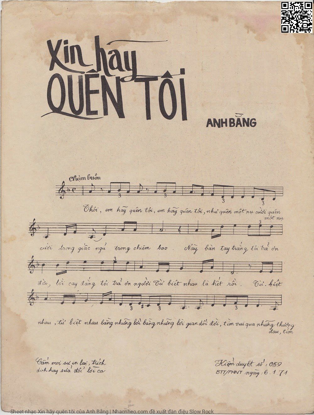 Page 2 of Sheet music PDF Xin hãy quên tôi - Anh Bằng