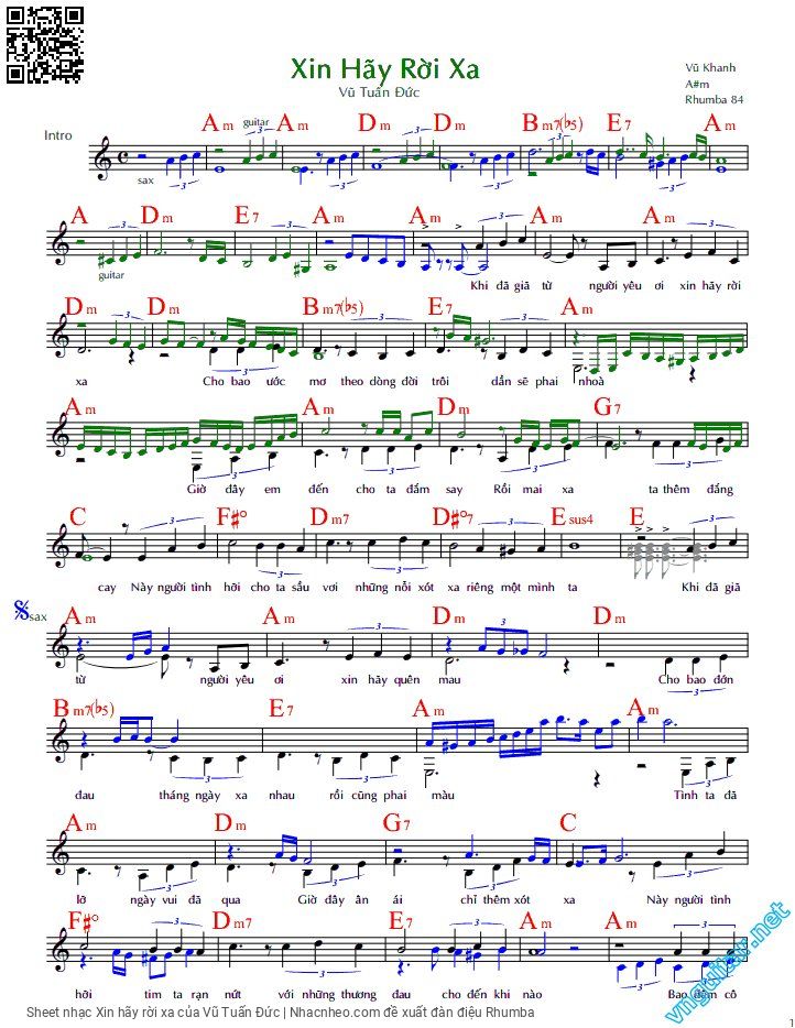 Sheet PDF of Xin hãy rời xa