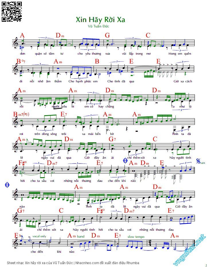 Page 2 of Sheet music PDF Xin hãy rời xa - Vũ Tuấn Đức