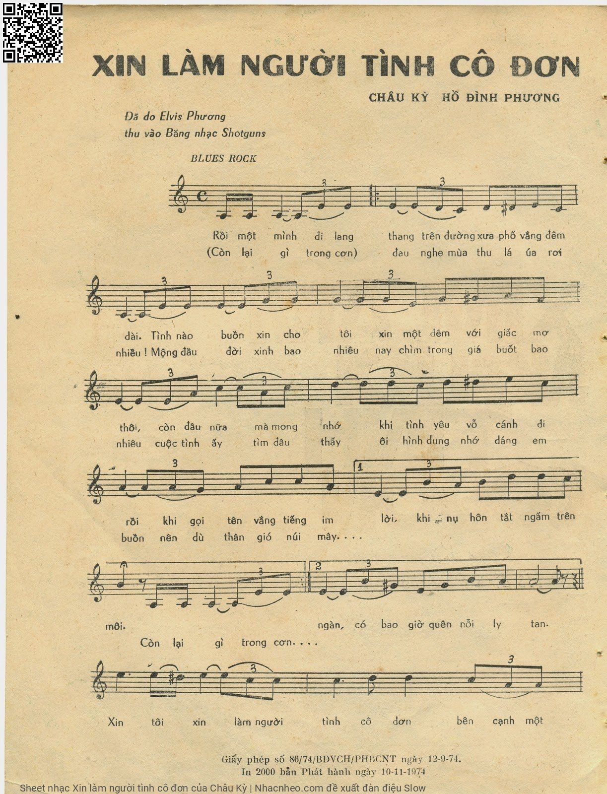 Page 2 of Sheet music PDF Xin làm người tình cô đơn - Châu Kỳ
