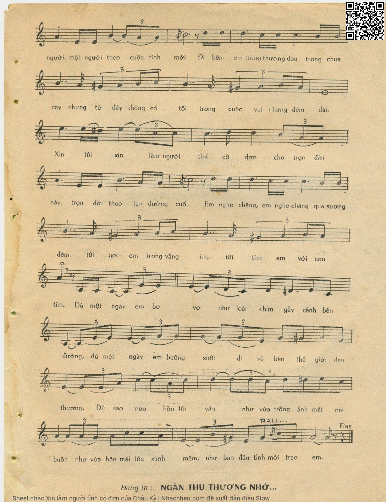 Page 3 of Sheet music PDF Xin làm người tình cô đơn - Châu Kỳ