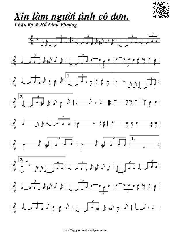 Page 5 of Sheet music PDF Xin làm người tình cô đơn - Châu Kỳ