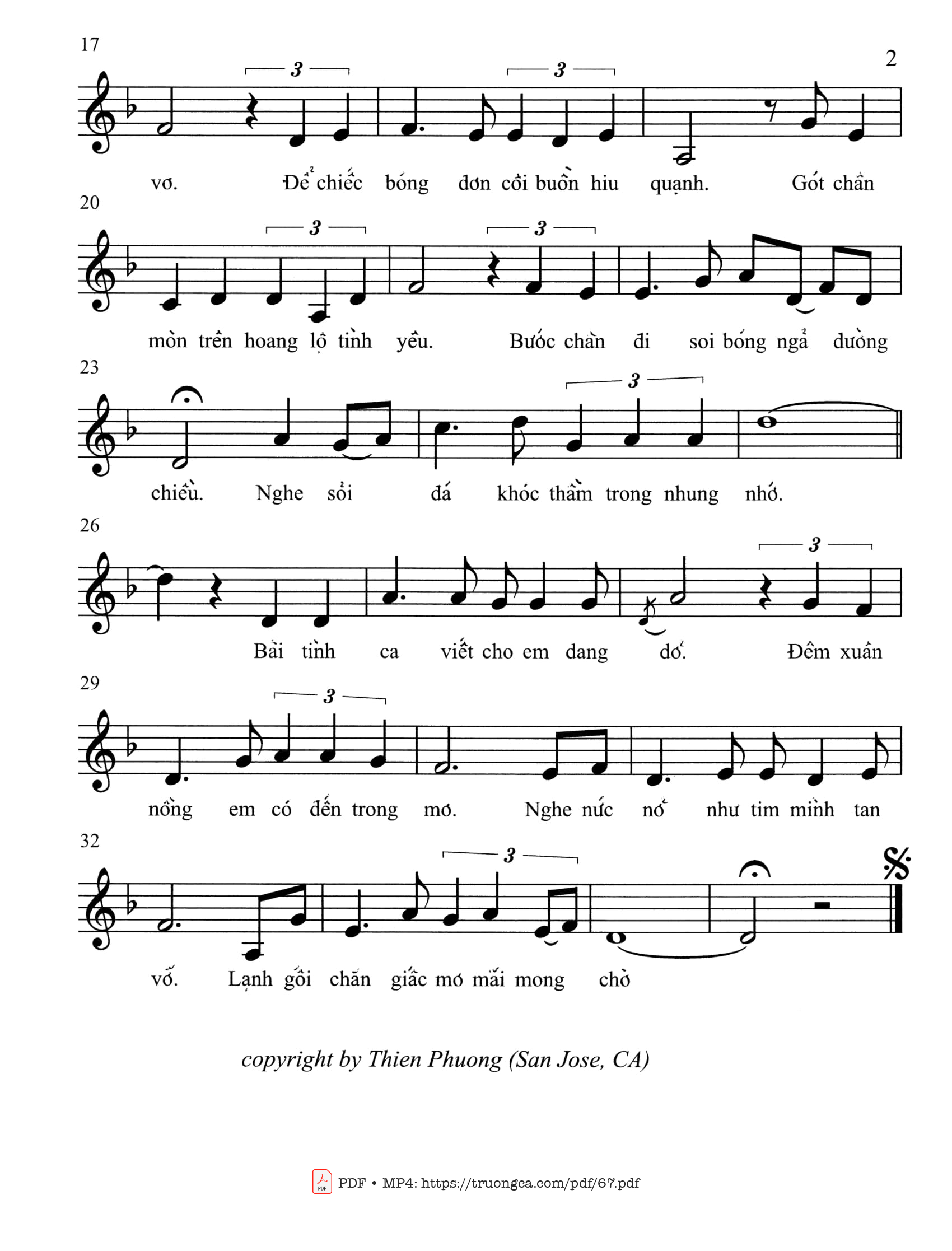 Page 2 of Sheet music PDF Anh có đến - Thiên Phương