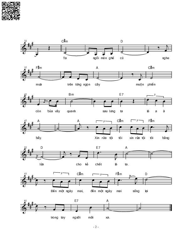 Page 2 of Sheet music PDF Xin rửa tội tôi - Nguyên Bích