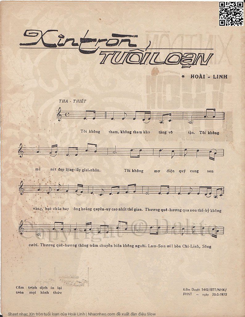 Page 2 of Sheet music PDF Xin tròn tuổi loạn - Hoài Linh