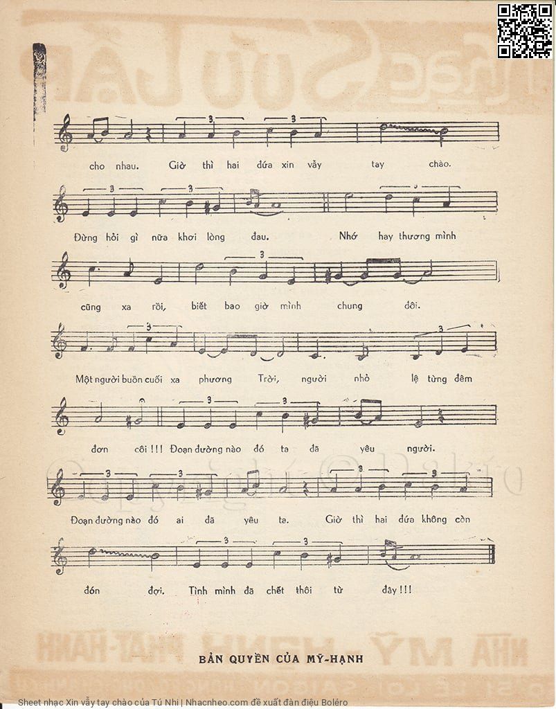 Page 3 of Sheet music PDF Xin vẫy tay chào - Tú Nhi
