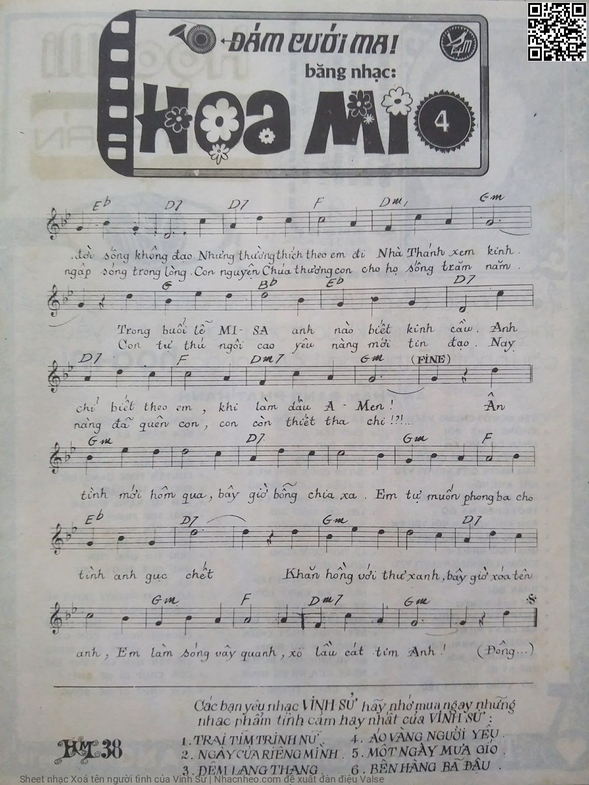 Page 3 of Sheet music PDF Xoá tên người tình - Vinh Sử