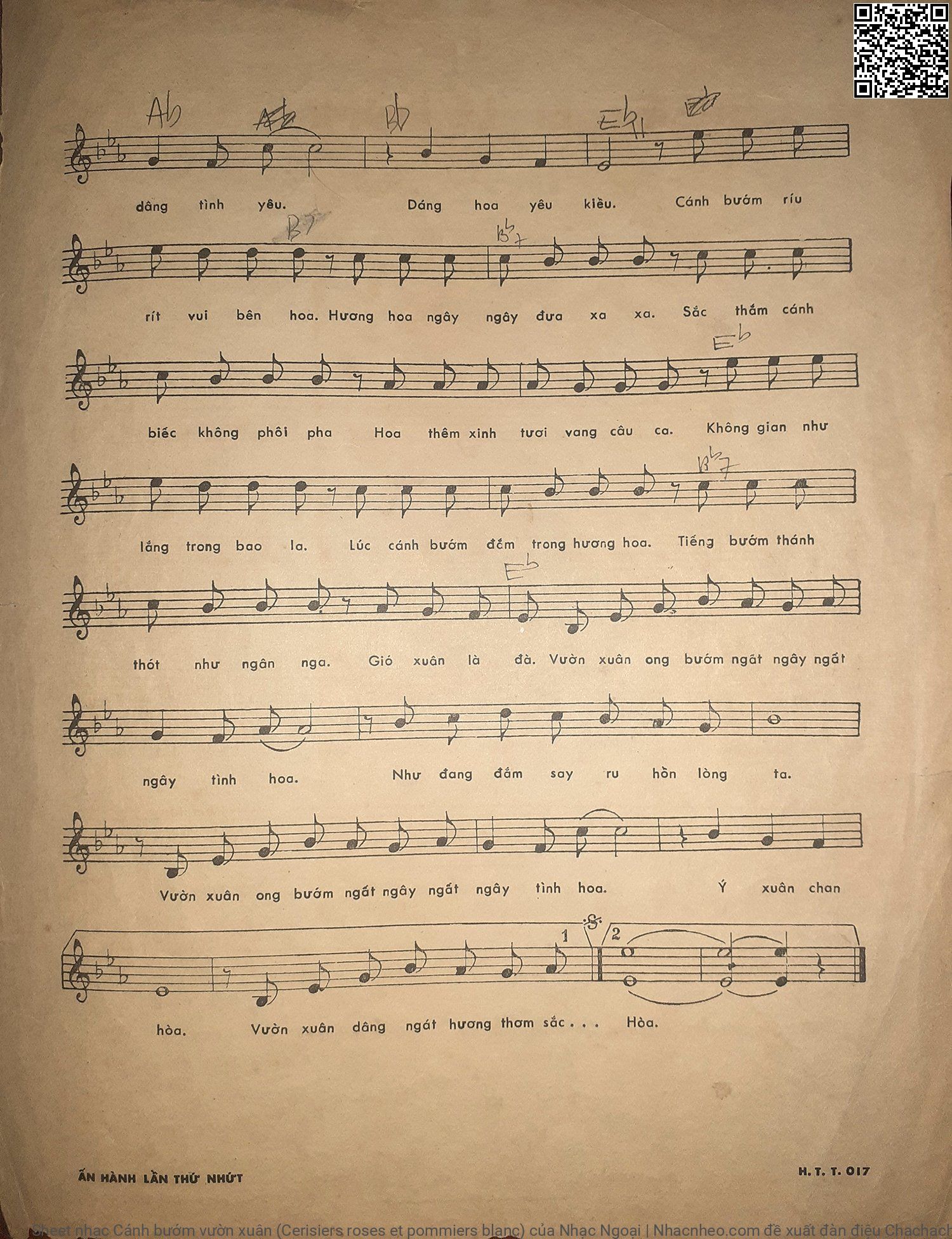 Page 3 of Sheet music PDF Cánh bướm vườn xuân (Cerisiers roses et pommiers blanc) - Nhạc Ngoại