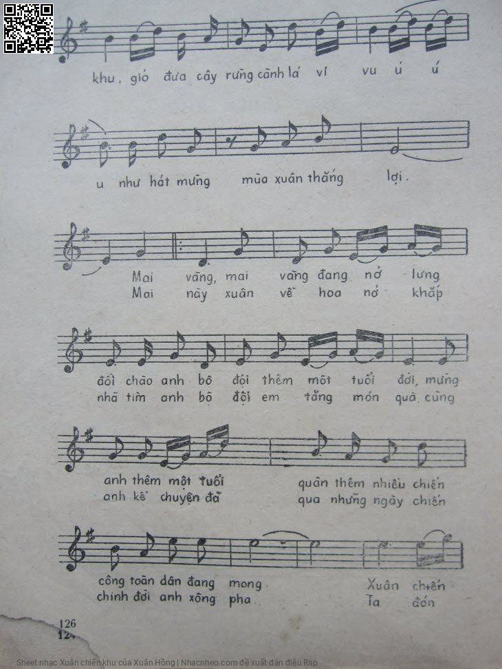 Page 2 of Sheet music PDF Xuân chiến khu - Xuân Hồng