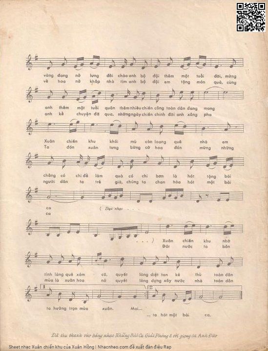Page 6 of Sheet music PDF Xuân chiến khu - Xuân Hồng
