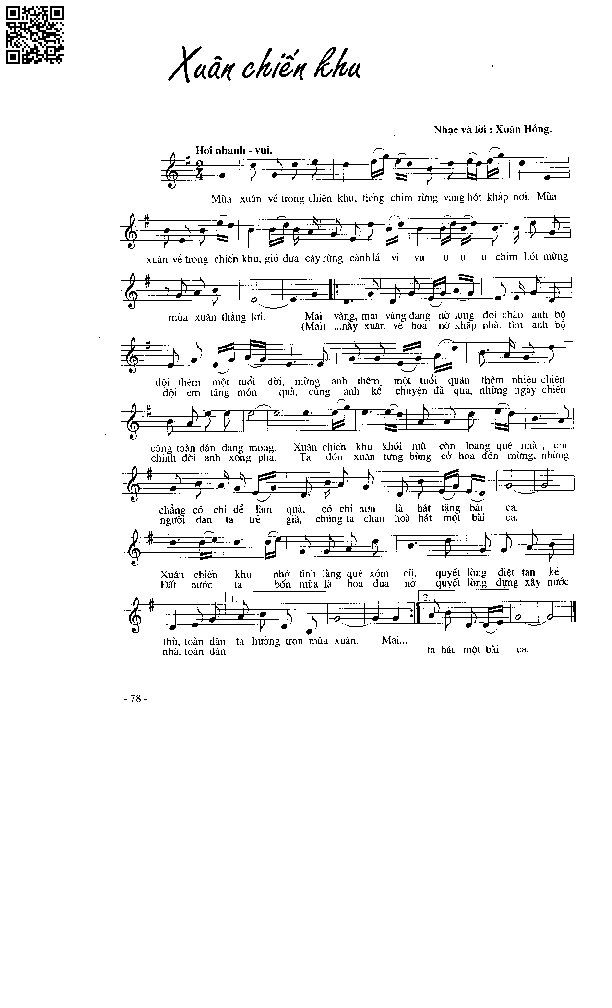 Page 8 of Sheet music PDF Xuân chiến khu - Xuân Hồng