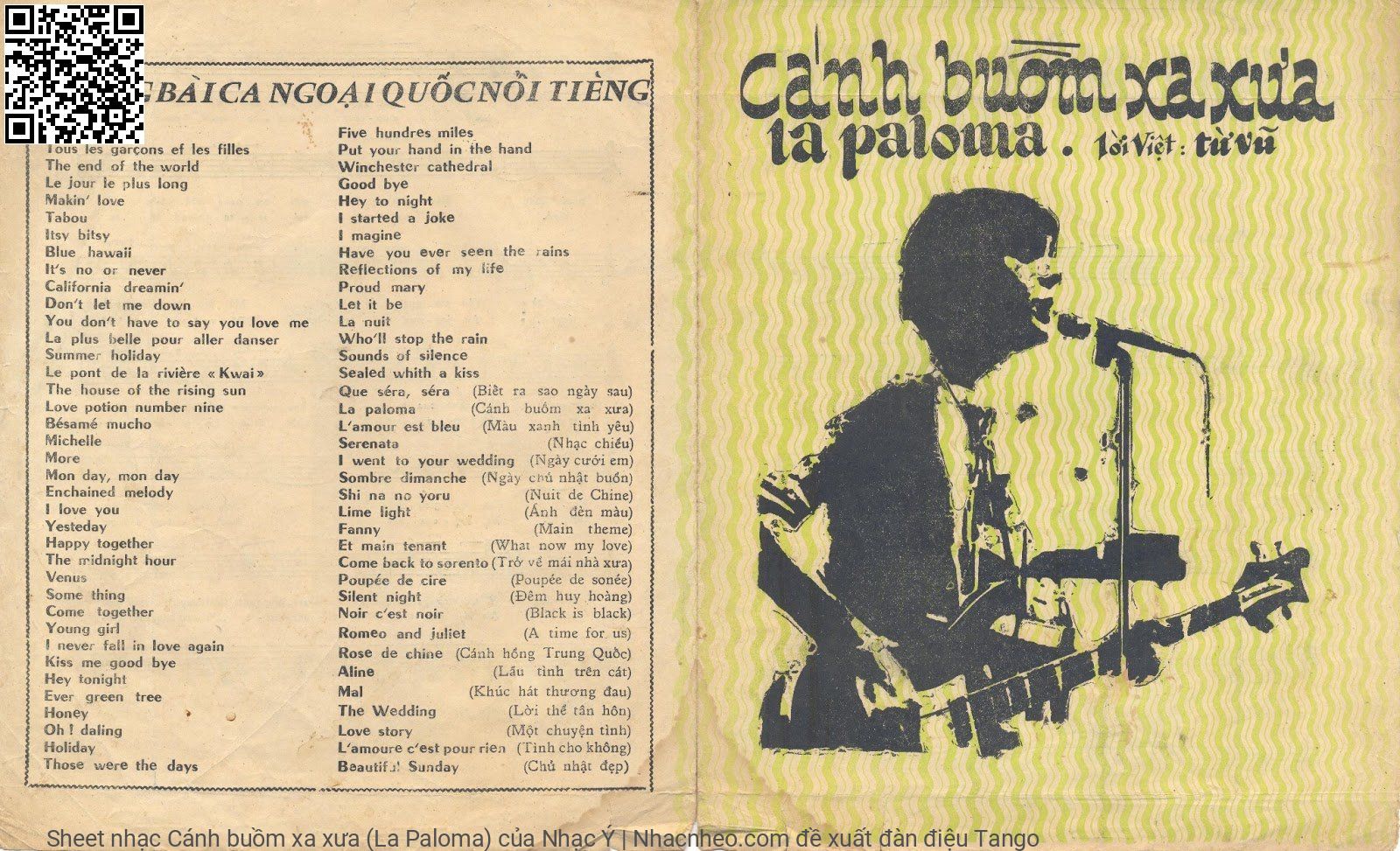 Sheet PDF of Cánh buồm xa xưa (La Paloma)