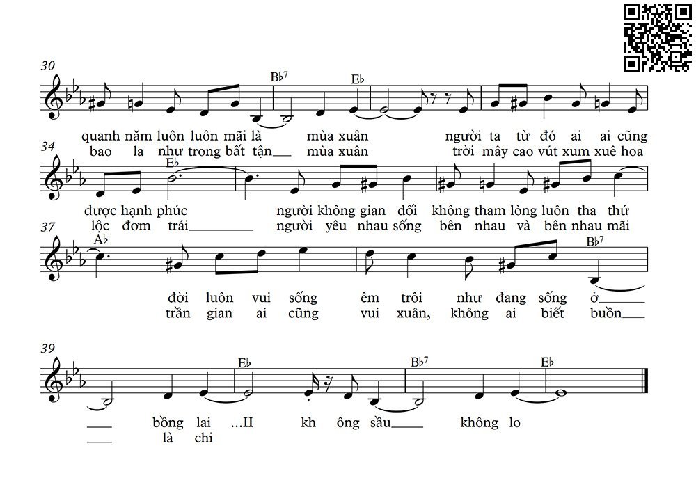 Page 2 of Sheet music PDF Xuân mãi mãi - Long Hoàng Lê