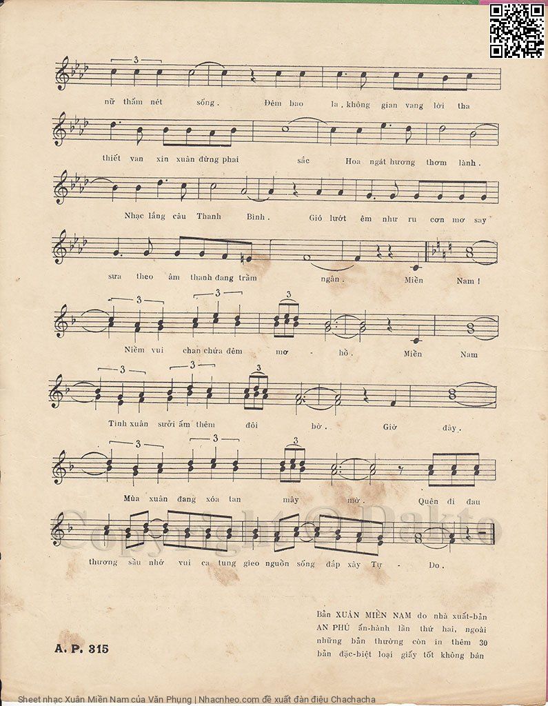 Page 3 of Sheet music PDF Xuân Miền Nam - Văn Phụng