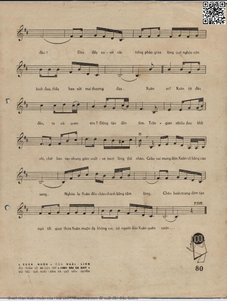 Page 3 of Sheet music PDF Xuân muộn - Hoài Linh