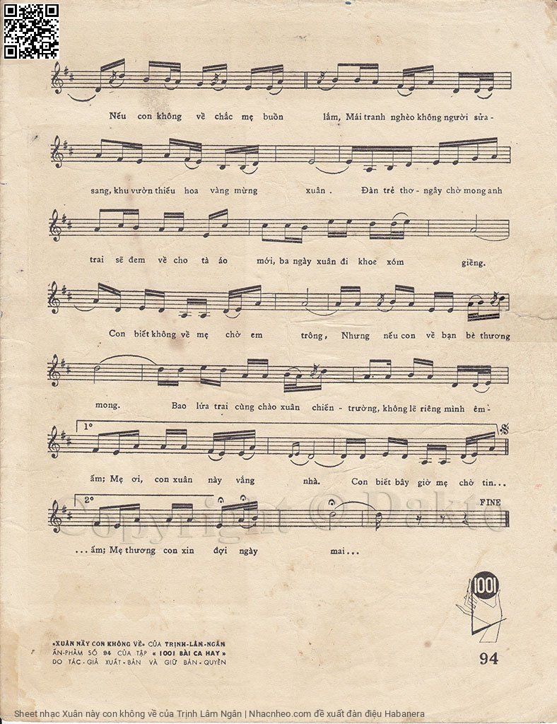 Page 3 of Sheet music PDF Xuân này con không về - Trịnh Lâm Ngân