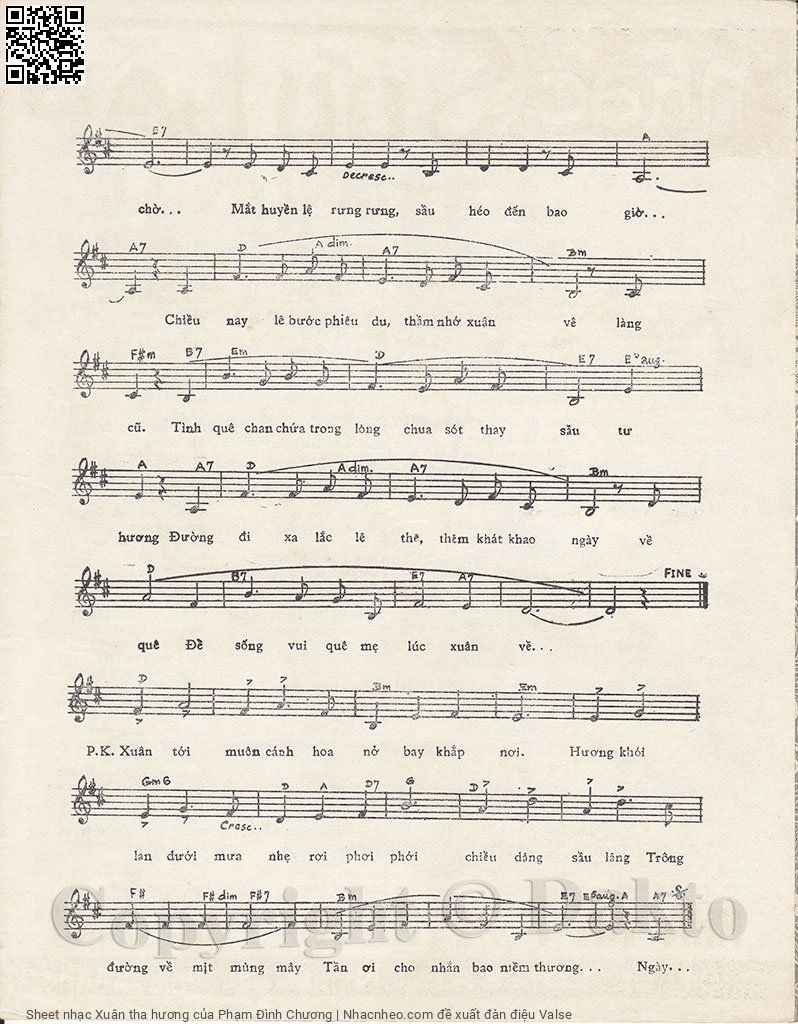 Page 3 of Sheet music PDF Xuân tha hương - Phạm Đình Chương