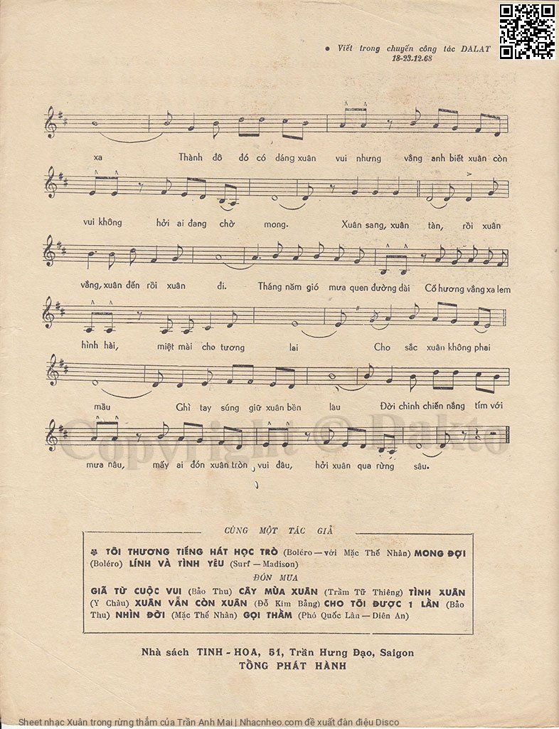 Page 3 of Sheet music PDF Xuân trong rừng thẳm - Trần Anh Mai