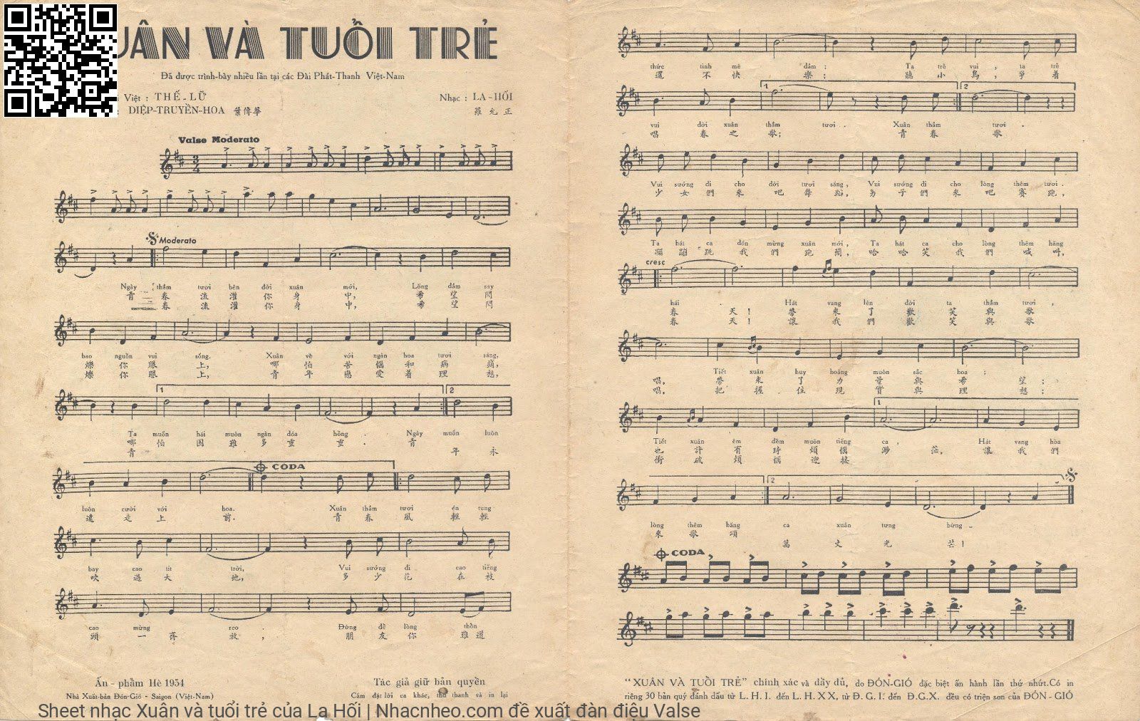 Page 2 of Sheet music PDF Xuân và tuổi trẻ - La Hối