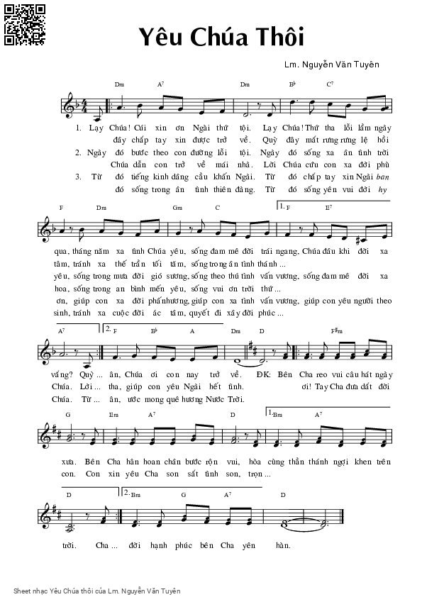Sheet PDF of Yêu Chúa thôi