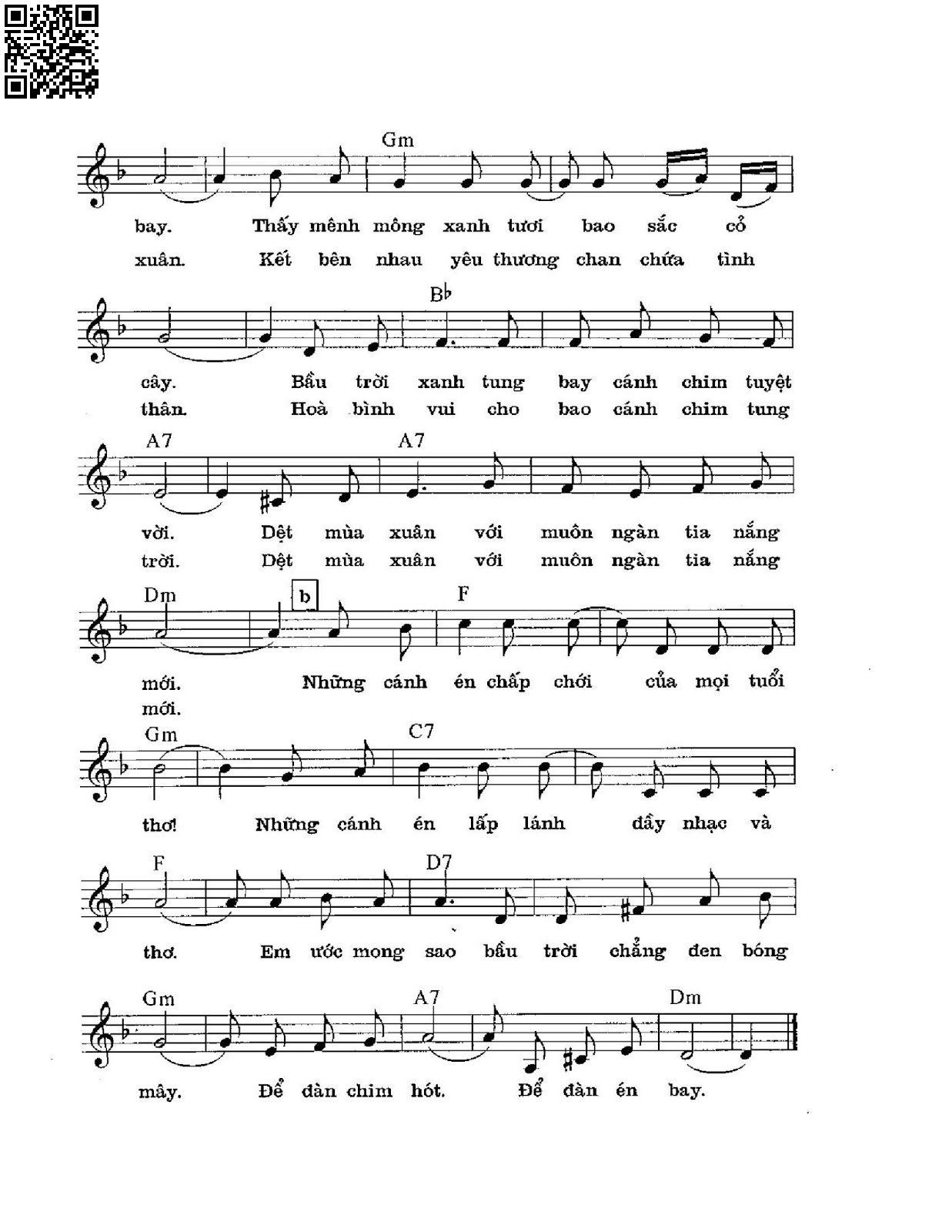 Page 2 of Sheet music PDF Cánh én tuổi thơ - Phạm Tuyên