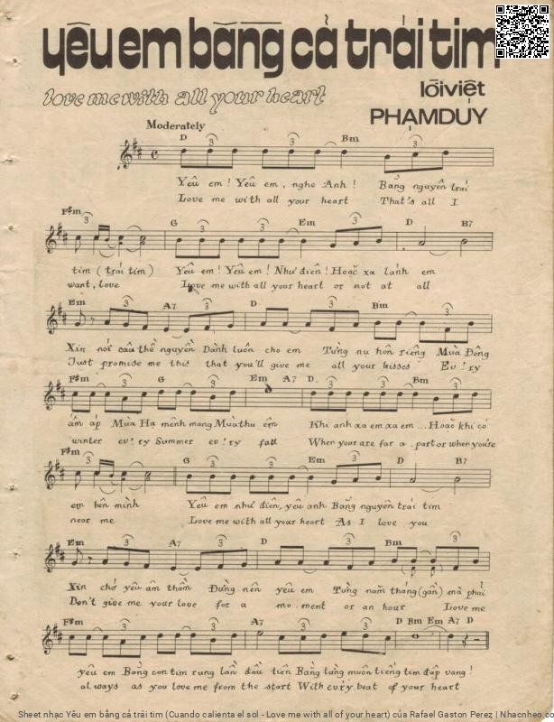 Page 3 of Sheet music PDF Yêu em bằng cả trái tim (Cuando calienta el sol - Love me with all of your heart) - Rafael Gaston Perez