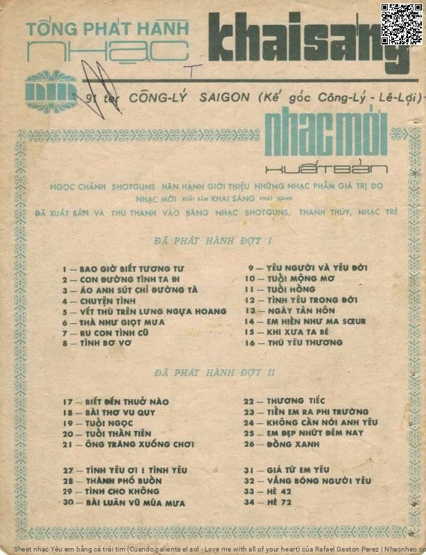 Page 4 of Sheet music PDF Yêu em bằng cả trái tim (Cuando calienta el sol - Love me with all of your heart) - Rafael Gaston Perez