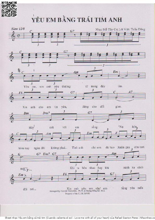 Page 5 of Sheet music PDF Yêu em bằng cả trái tim (Cuando calienta el sol - Love me with all of your heart) - Rafael Gaston Perez