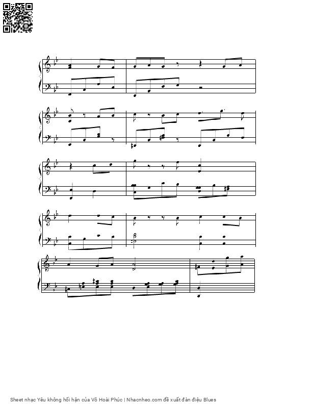 Page 2 of Sheet music PDF Yêu không hối hận - Võ Hoài Phúc