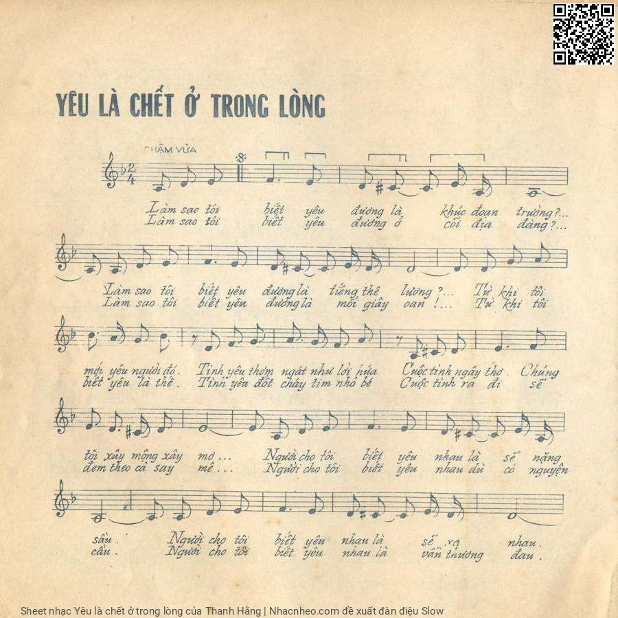 Page 3 of Sheet music PDF Yêu là chết ở trong lòng - Thanh Hằng