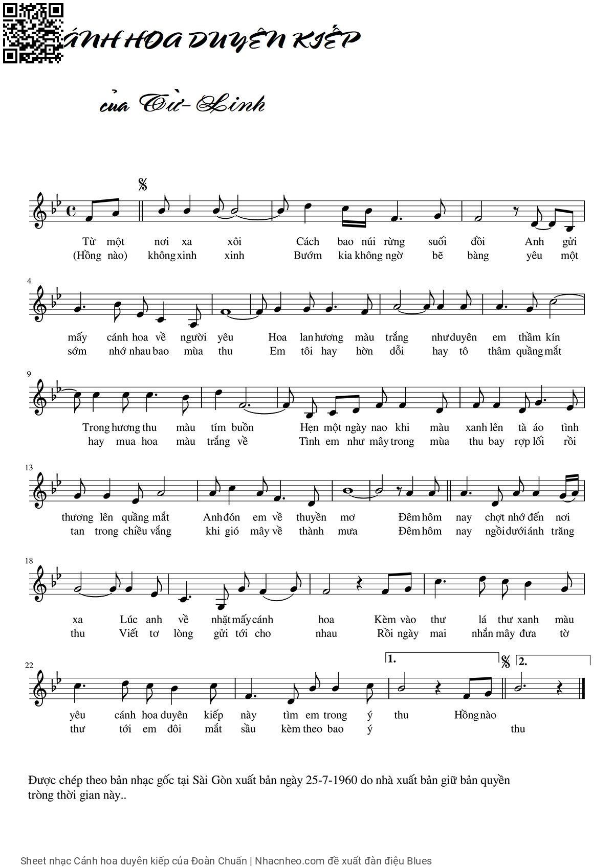 Sheet PDF of Cánh hoa duyên kiếp