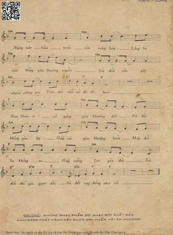 Page 3 of Sheet music PDF Yêu người và yêu đời - Lê Hựu Hà