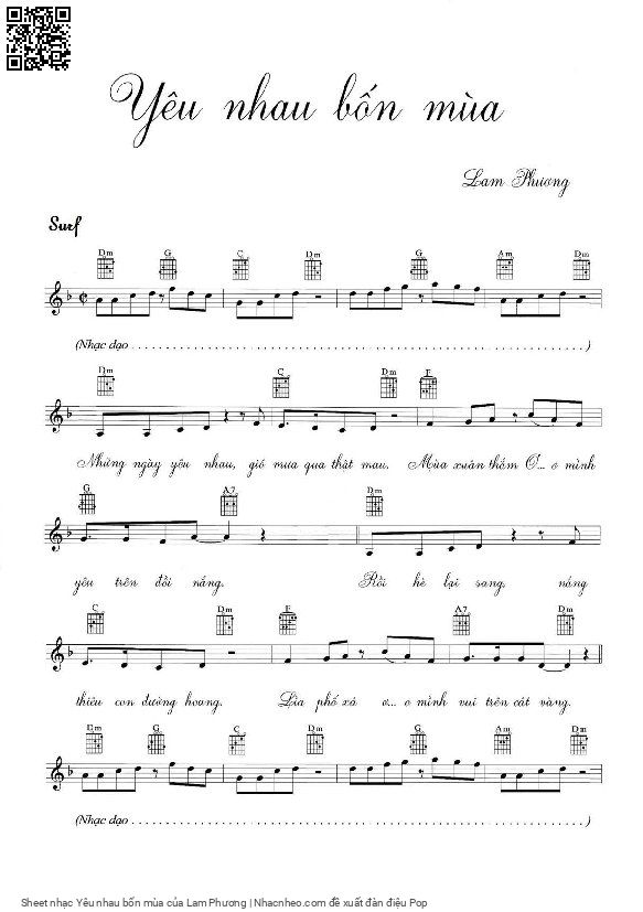 Sheet PDF of Yêu nhau bốn mùa