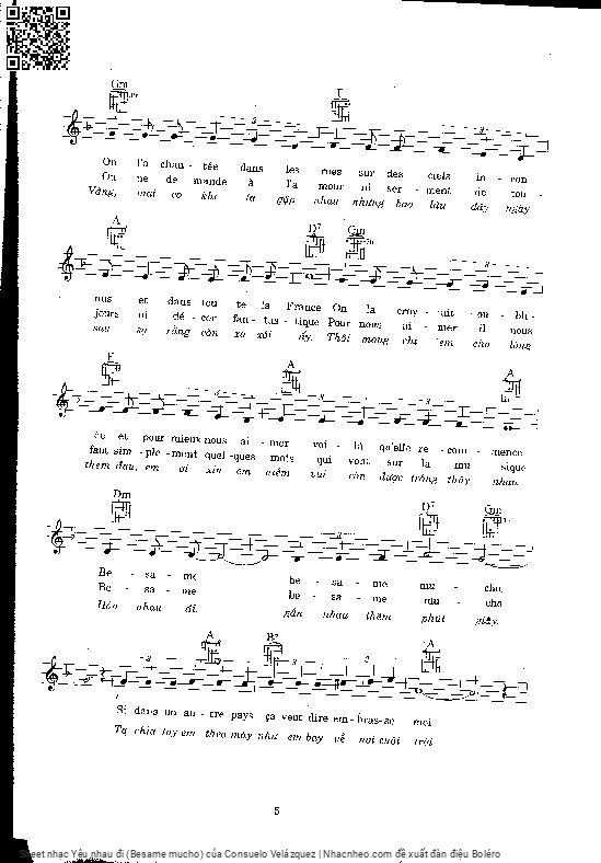 Page 2 of Sheet music PDF Yêu nhau đi (Besame mucho) - Consuelo Velázquez
