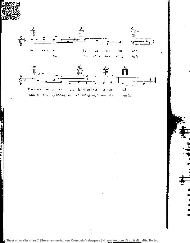 Page 3 of Sheet music PDF Yêu nhau đi (Besame mucho) - Consuelo Velázquez