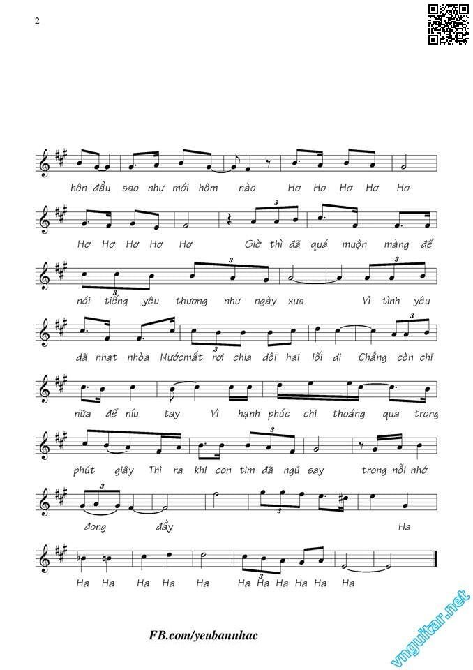 Page 2 of Sheet music PDF Yêu thương muộn màng - Lương Duy Thắng
