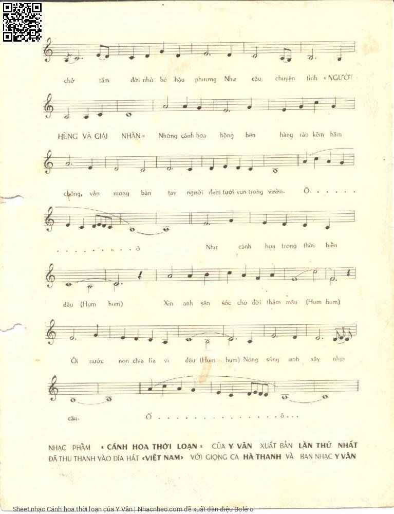 Page 3 of Sheet music PDF Cánh hoa thời loạn - Y Vân
