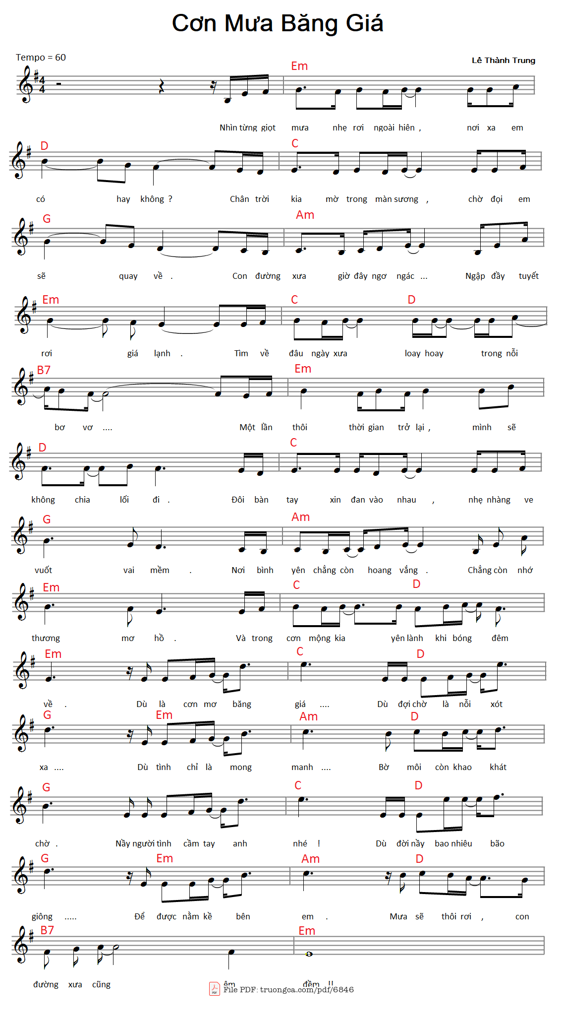 Sheet PDF of Cơn mưa băng giá