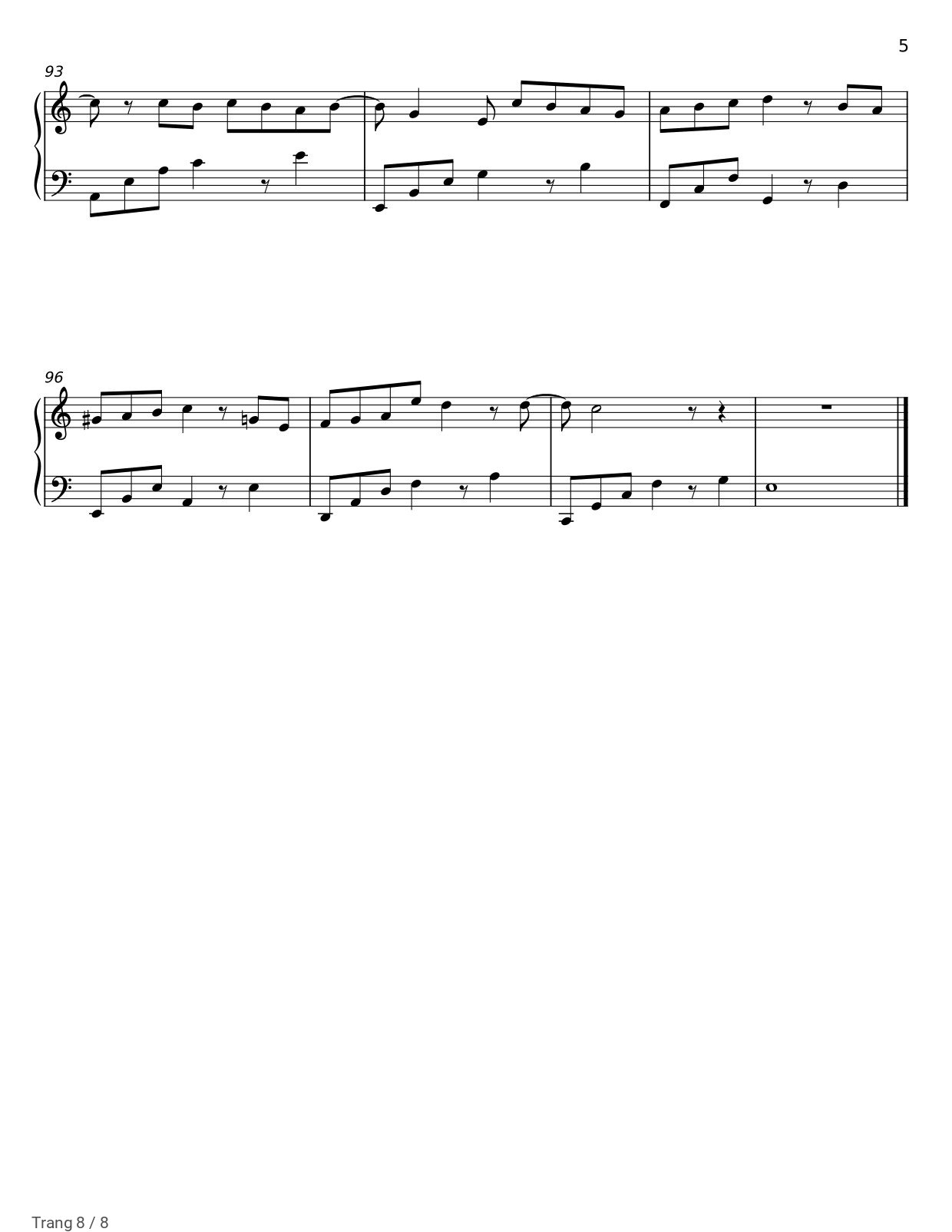 Page 8 of Sheet music PDF Piano Để tôi ôm em bằng giai điệu này - Kay Đinh
