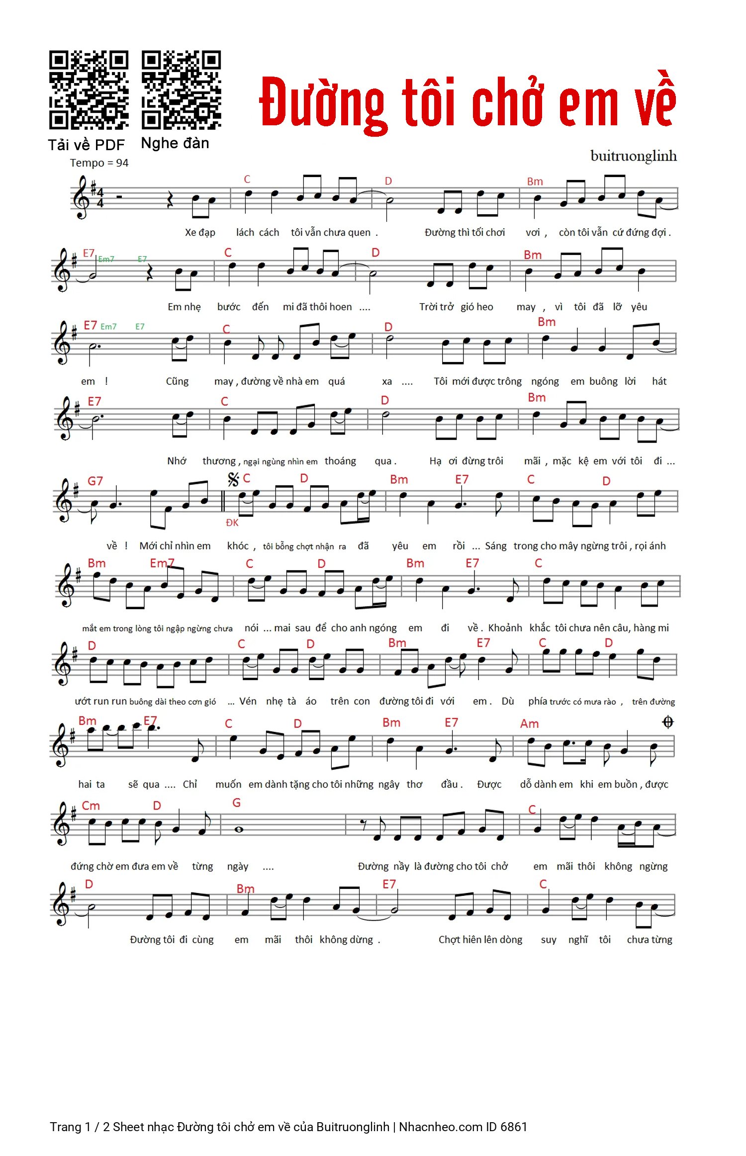 Xe đạp lách cách tôi vẫn chưa quen Đường thì tối chơi vơi còn tôi vẫn cứ đứng đợi, Trang 1