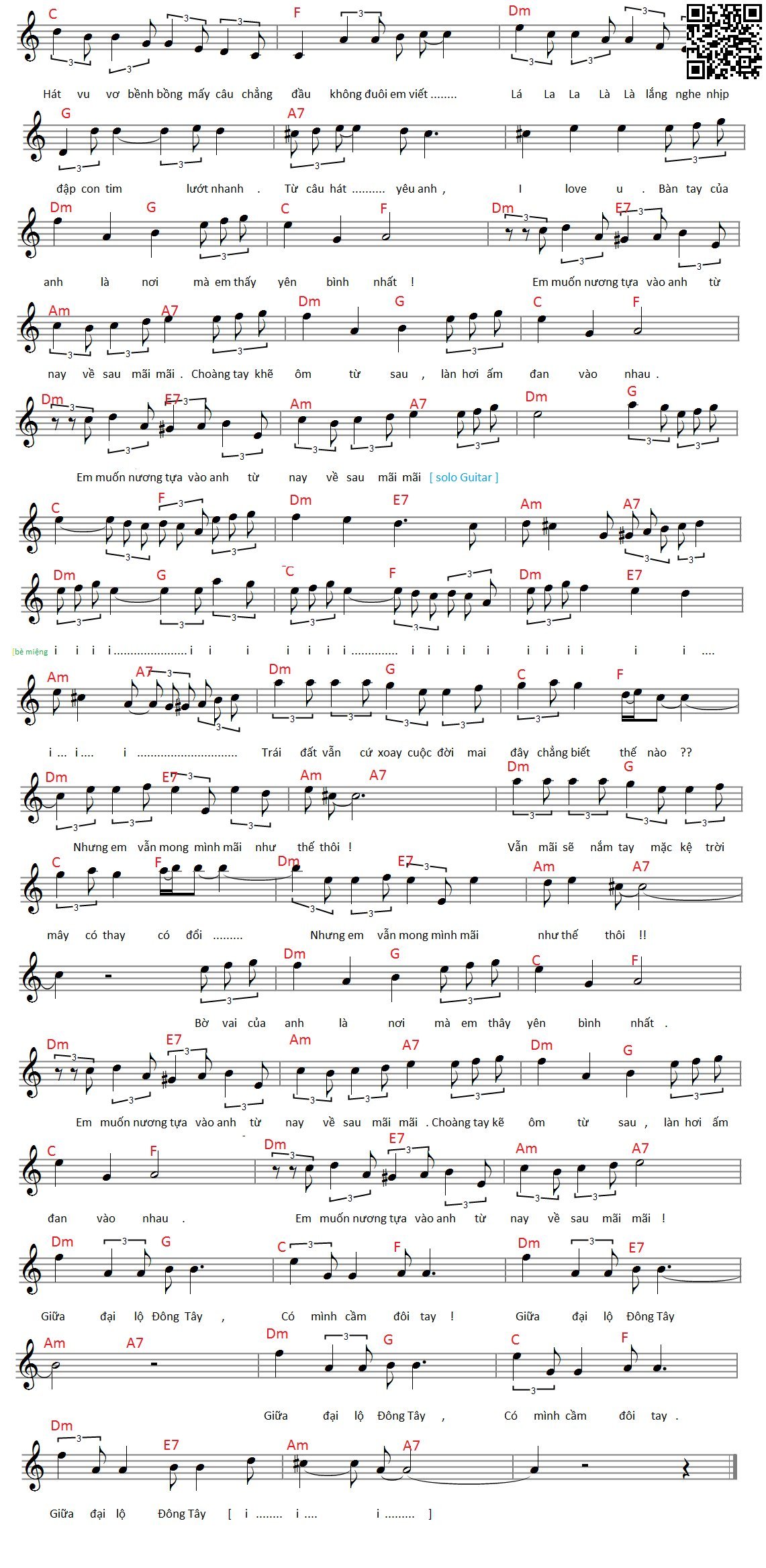 Page 2 of Sheet music PDF Giữa đại lộ Đông Tây - Hứa Kim Tuyền