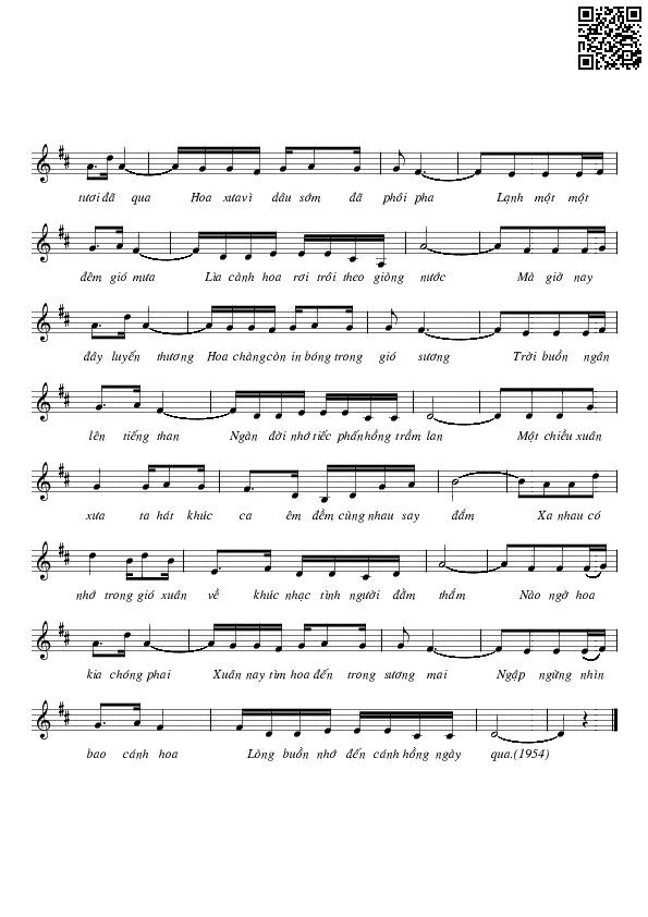 Page 2 of Sheet music PDF Cánh hoa xưa - Hoàng Trọng